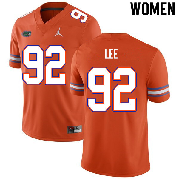 Women #92 Jalen Lee Florida Gators College Football Jerseys Sale-Orange